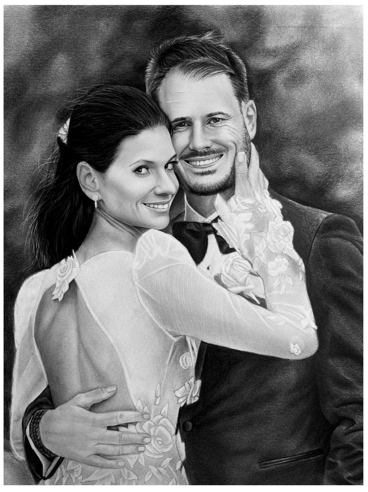 Custom Graphite & Charcoal Portrait From Photo | Hand-Drawn Art