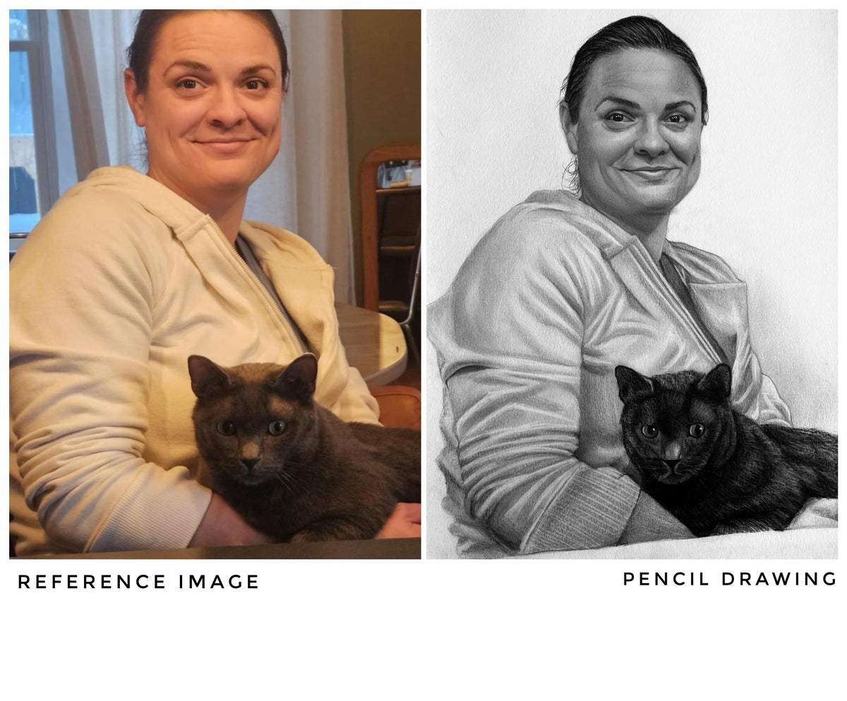 Custom Graphite & Charcoal Portrait From Photo | Hand-Drawn Art