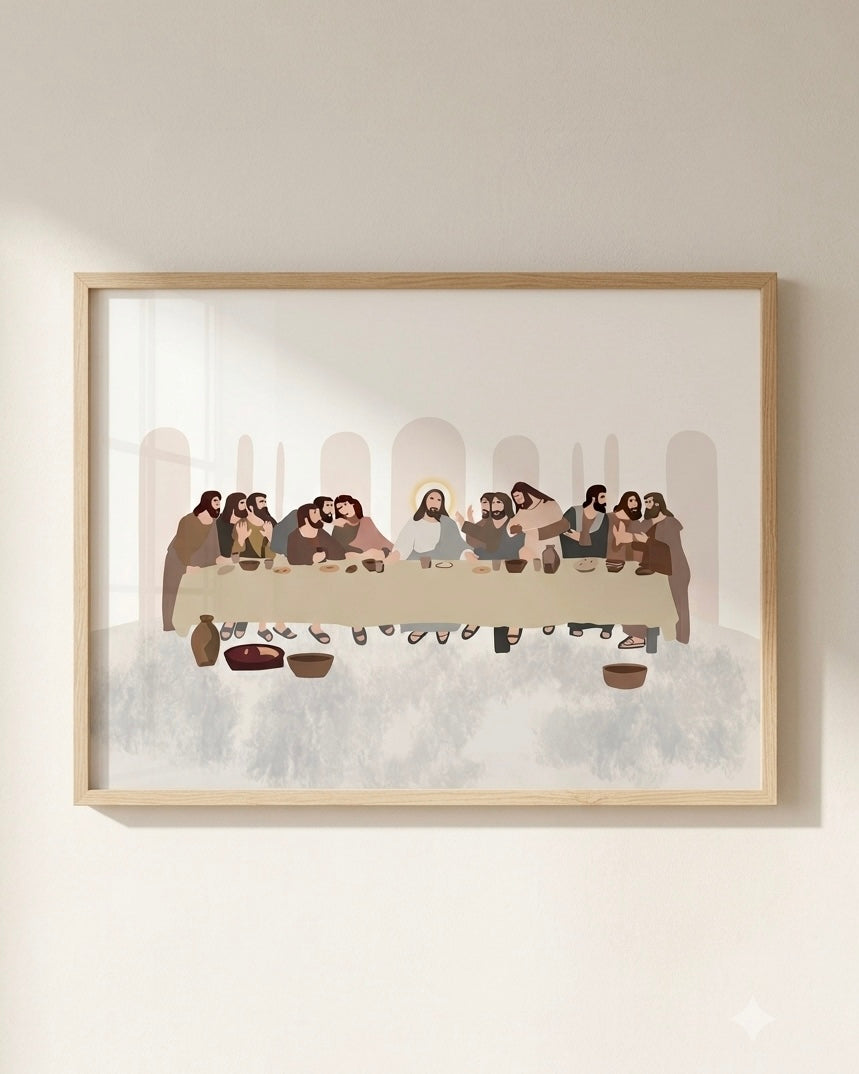 The Last Supper Christian Bible artwork depicting Jesus and his disciples by JagenArt