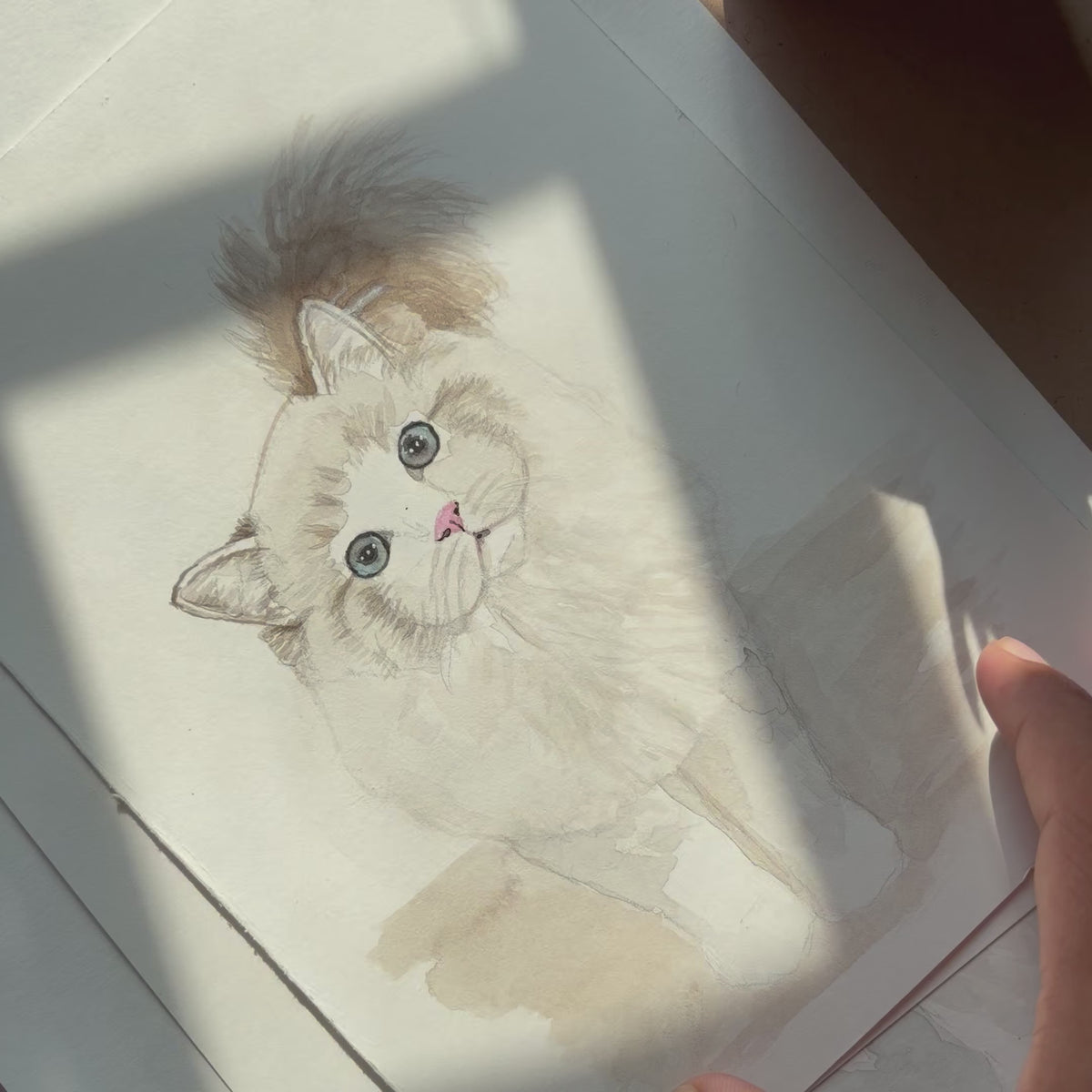 Custom Watercolor Pet Portrait From Photo | Hand-Painted Art